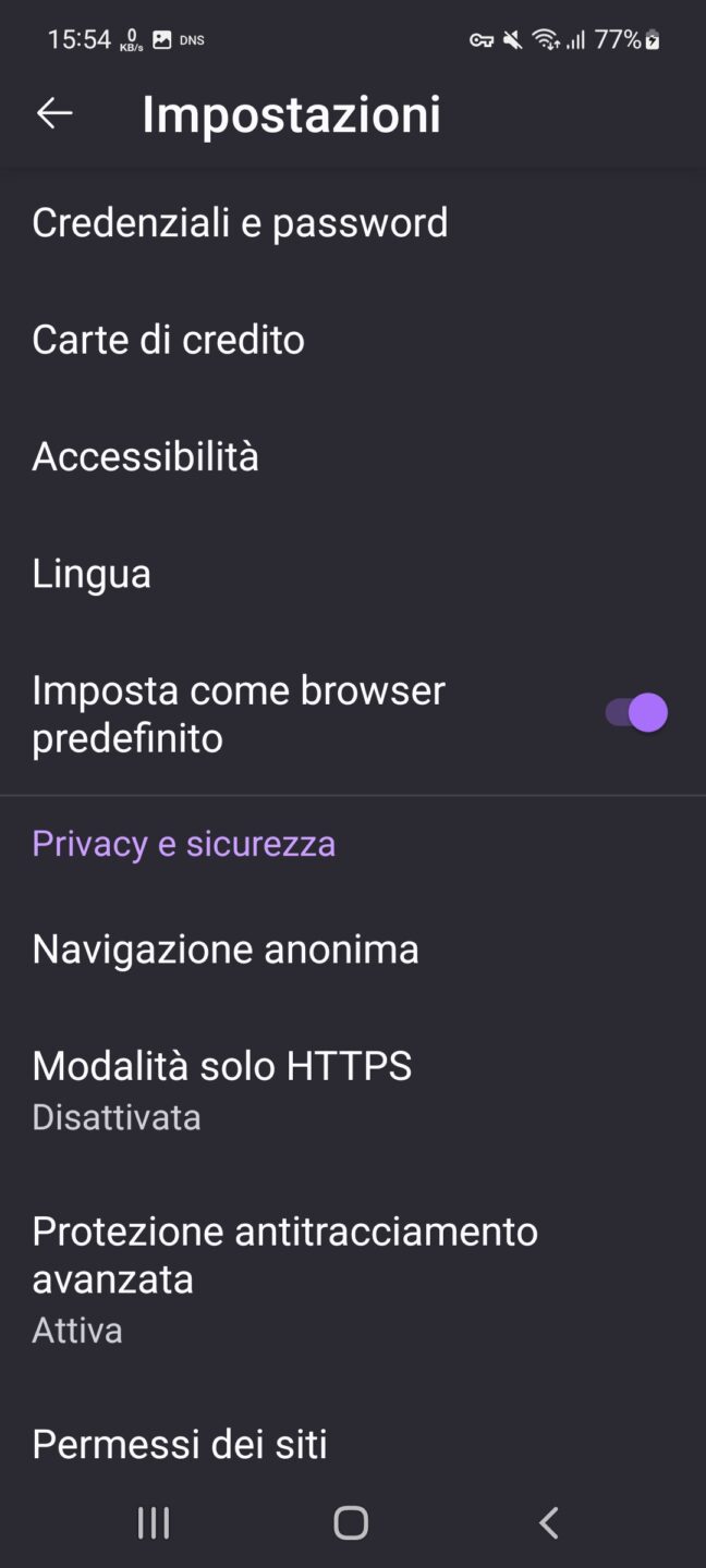 Firefox - menu impostazioni - parte 2